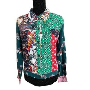 NWT Colorful Lightweight Blouse Loose Fitting Sacred Threads Sz S/M